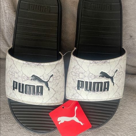 PUMA Men's Cool Cat Slide Sandal Puma Flip Flops, Puma Shoes Mens, Puma Sandals, White Slides Sandals, Mens Slide Sandals, The Price Is Right, Mens Slides, Shoes Puma, Price Is Right