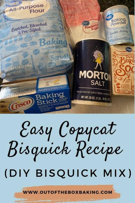 Bisquick Mix Homemade, Copycat Bisquick, Diy Bisquick, Copycat Bisquick Recipe, How To Make Bisquick, Bisquick Mix Recipe, Bisquick Dumplings, Bisquick Recipe, Bisquick Chicken