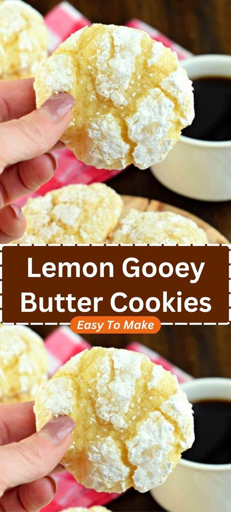 Lemon Gooey Butter Cookies – Best Ever Lemon Gooey Butter Cookies, Ooey Gooey Butter Cookies, Cookie Perfection, Gooey Desserts, Delight Recipes, Lemon Delight, Citrus Party, Lemon Cookies Easy, Bakers Delight