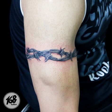 Barbed wire tattoo, some old style thing | Barbed wire tattoos, Forearm band tattoos, Wrist tattoos for guys Barbwire Tattoo For Men, Arm Tattoos With Meaning, Barb Wire Tattoo, Forearm Tattoos For Men, Barbed Wire Tattoo, Wire Tattoo, Barbed Wire Tattoos, Wildlife Tattoo, Around Arm Tattoo