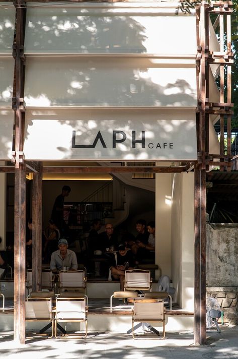 LAPH Cafe / 3fconcept | ArchDaily Japanese Restaurant Design, Coffee Shop Concept, Modern Coffee Shop, Cafe Concept, Parisian Cafe, Concept Ideas, Coffee Shop Design, Cafe Style, Shop Front Design