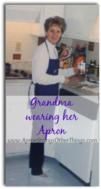 Wearing Grandma's Apron Diy Apron For Grandma, Grandma Apron Sayings, Grandmom Apron, Baking Queen Apron, Vintage Full Apron, Tiny Woman, Vintage Apron Pattern, Apron Pattern, Vintage Apron