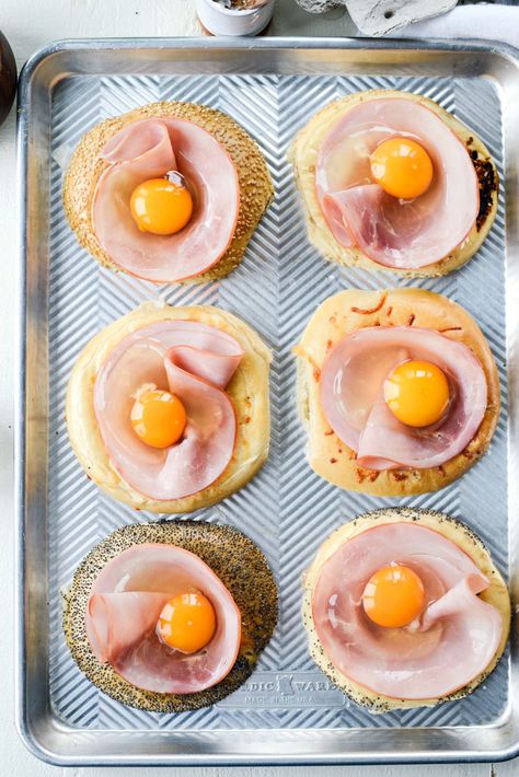 Simply Scratch Baked Egg in a Hole Bagels - Simply Scratch Egg In Hole Bagel, Baked Bagel Egg In A Hole, Bagel Egg In A Hole, Sheet Pan Breakfast, Egg Bagel, Bagel Breakfast, Cozy Recipes, Egg In A Hole, Better Breakfast