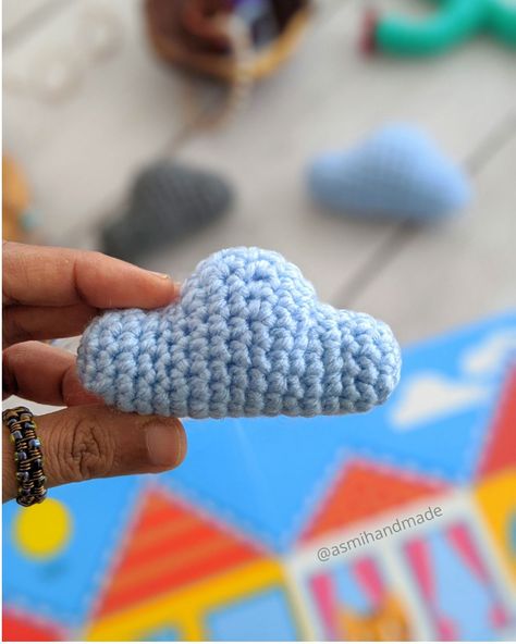 Amigurumi tiny cloud free crochet pattern - Asmi Handmade Amigurumi Cloud Pattern, Crochet Mini Cloud Pattern Free, Free Crochet Cloud Pattern, Crochet Clouds Pattern Free, Crochet Cloud Pattern Free, Cloud Crochet, Crochet Cloud, Crochet Pins, Diy Crochet Bag