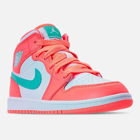 Nike Girls' Little Kids' Air Jordan 1 Mid Basketball Shoes Cute Jordans, Trendy Shoes Sneakers, Basket Style, Nike Shoes Girls, Jordans Girls, Preppy Shoes, Jordan Shoes Girls, Pretty Shoes Sneakers, All Nike Shoes