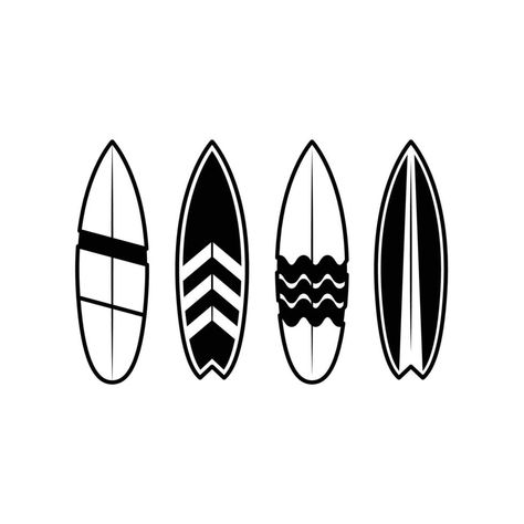 Surf Boards Drawing, Surfboard Outline, Black And White Surfboard, Surf Board Drawing, Drawing Ideas Black And White, Surfboard Tattoo, Drawing Ideas Black, Summer Drawing Ideas, Surfing Vector