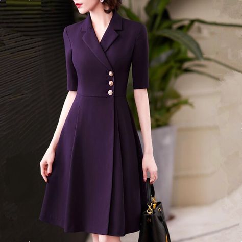 Office Dresses For Ladies, Blazer Dress Women, Dresses For Women Classy, Dresses For Ladies, Work Formal, Office Dresses For Women, Line Work, Elegant Dresses For Women, Work Dress