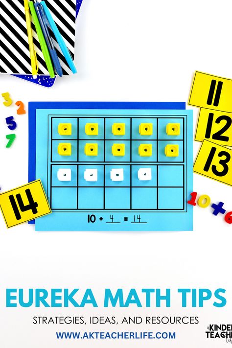 Here's a list of tips and strategies to teach Eureka math. Eureka math can be dense and overwhelming. These strategies will help you organize your classroom. Teaching Teen Numbers, Kindergarten Summer Activities, Eureka Math Kindergarten, Small Group Math Instruction, Number Sentences, Kindergarten Special Education, Eureka Math, Prep Activities, Math Centers Kindergarten