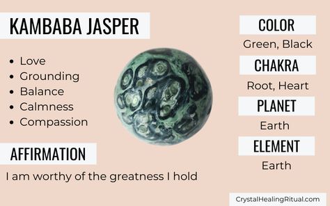 Jasper Meaning, Love Chakra, Jasper Color, Earth Gift, Kambaba Jasper, Gemstone Properties, Zodiac Stones, Crystals Healing Properties, Green Jasper