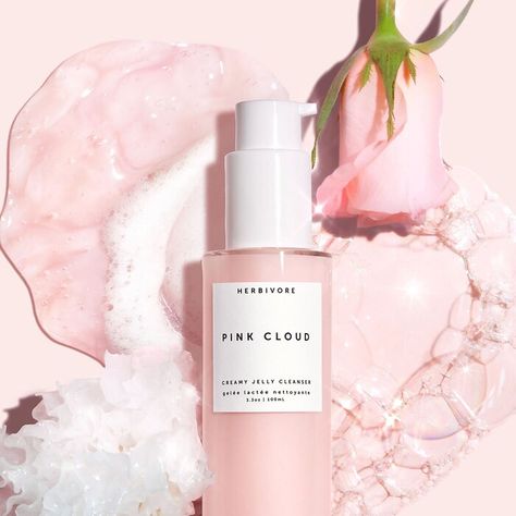 Pink Cloud Rosewater + Squalane Makeup Removing Face Wash - Herbivore | Sephora Tremella Mushroom, Hydrating Face Wash, Jelly Cleanser, Gentle Facial Cleanser, Rose Hydrosol, Date Night Makeup, Herbivore Botanicals, Brown Spots Removal, Pink Cloud