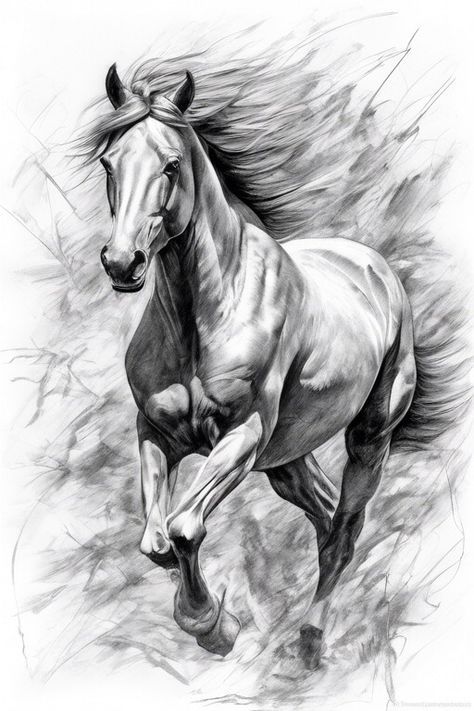 Charcoal Horse Sketch, Horse Running Sketch, Running Horses Sketch, Master Drawing Sketches, Pencil Drawing Of Animals, Horse Drawings Pencil, Horse Sketch Pencil, Sketch Of Horse, Horse Drawing Ideas