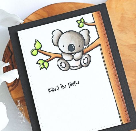 The Card Grotto: Hang In There Jw Drawings Ideas, Koala Birthday Card, Hang In There Card, Cute Animal Cards, Animal Cards Handmade, Cute Doodle Art Creative, Cards Drawing Ideas, Drawings For Cards, Card Design Ideas Drawing