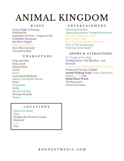 Animal Kingdom Planning Guide, Animal Kingdom Rides List, Avatar Flight Of Passage, Animal Kingdom Rides, Didney Worl, Expedition Everest, Discovery Island, Disney 2024, Disney Trip Planning