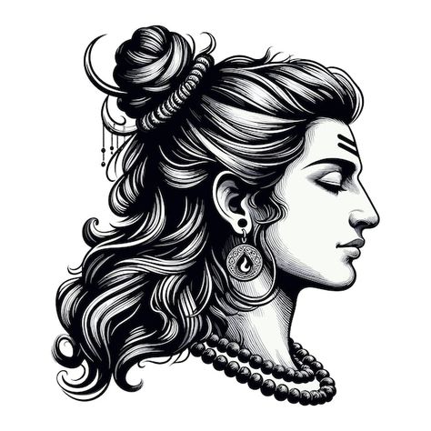 Devotional Tattoo, About Shiva, Lakshmi Art, Shiva Face, Pablo Escobar Poster, Anime Face Drawing, Saint George And The Dragon, Close Eyes, Disney Drawings Sketches