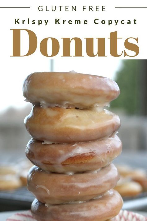 These Gluten Free Doughnuts (Krispy Kreme Copycat) are amazing!  They are tender, fluffy and sweet.  Mixed up quickly and baked in the oven, these glazed donuts will become a regular treat for your family. No frying required. Mamma Knows Gluten Free, Gluten Free Donut Recipe, Gf Dinners, Gluten Free Doughnuts, Gluten Recipes, Glazed Donuts, Gluten Free Donuts, Gluten Free Desserts Recipes, Gluten Free Sweet