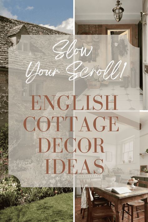 English Cottage Decor Ideas To Make You Slow Your Scroll - Cassie Jean Diy English Cottage Decor, English Cottage Style Bedroom Ideas, English Country Wall Decor, Modern English Cottage Decor, Decorating Cottage Style, Cottage Wall Decor Ideas, French Cottage Office, English Cottage Wallpaper, English Cottage Interiors Cozy