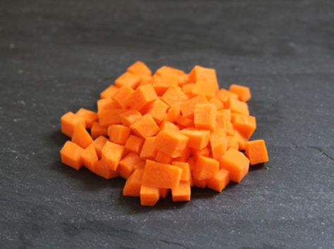 Diced Vegetables, Basic Knife, Fish Pie, Culinary Techniques, Shellfish Recipes, Diced Carrots, Chopped Carrots, Salmon Recipes, Food For Thought