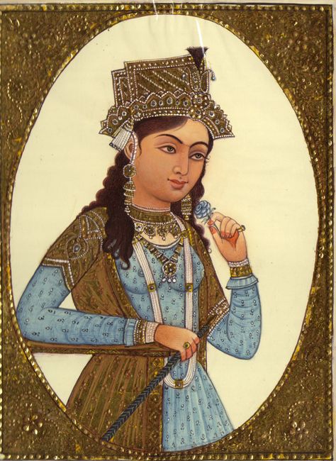 Mughal Miniature Art Empress Mumtaz Mahal Rare Royal Painting from ArtnIndia Dara Shikoh, Mumtaz Mahal, Passion In Life, Indian Princess, Mughal Paintings, Mughal Empire, Perfect Wife, History Of India, Vintage India