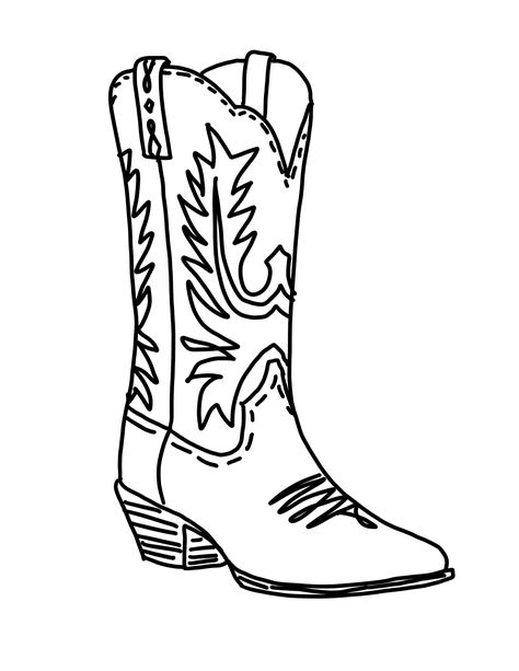 Cowboy Boot Line Art Print Black & White 8.5 x 11 instant download Cowboy Boot Tattoo Men, Western Boots Drawing, Cowboy Boot Drawing Easy, Fineline Cowboy Boot Tattoo, Cowgirl Boot Drawing, Cowboy Boot Outline Drawing, Cowboy Boots Line Art, Pair Of Cowboy Boots Tattoo, Cow Boy Boot Tattoos Simple