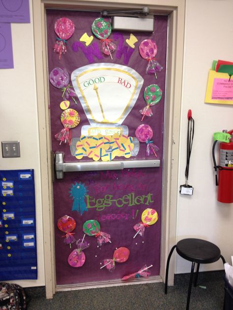 Willy Wonka -Teacher Appreciation Door Charlie And The Chocolate Factory Classroom Door, Willy Wonka Teacher Appreciation Week, Willy Wonka Door Decorations, Continuous Provision Year 1, Student Appreciation, 2024 Classroom, Willie Wonka, Teacher Appreciation Doors, Wonka Party