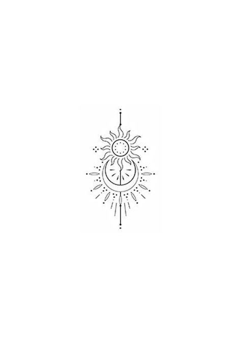 Boho Tattoo, Tattoo Sonne, Sun And Moon Tattoo, Boho Tattoos, Tattoo Henna, Sun Tattoos, Cute Tiny Tattoos, Classy Tattoos, Discreet Tattoos