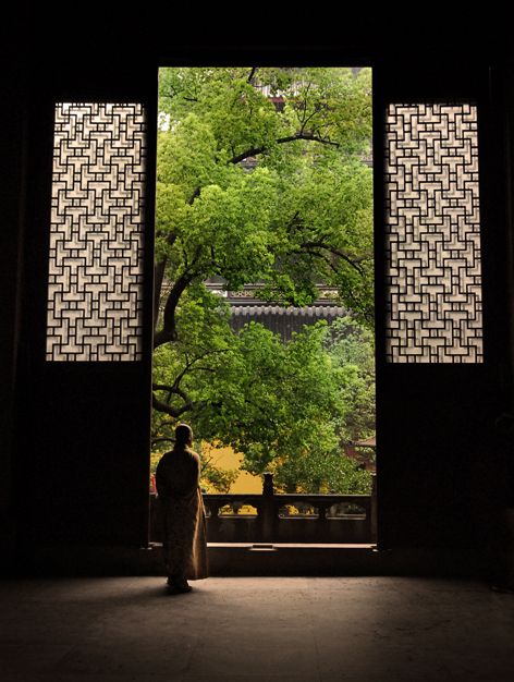 Monastery Chinese Architecture, Zen Gardens, Land Art, Suzhou, Cloud Pruning, Chinese Temple, Chinese Garden, Open Door, Buddhist Temple