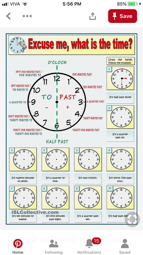 Clock In English, Clock Worksheets, Time For Kids, English Activities For Kids, What Time Is It, Teaching English Grammar, English Language Learning Grammar, Learning English For Kids, Basic Math Skills