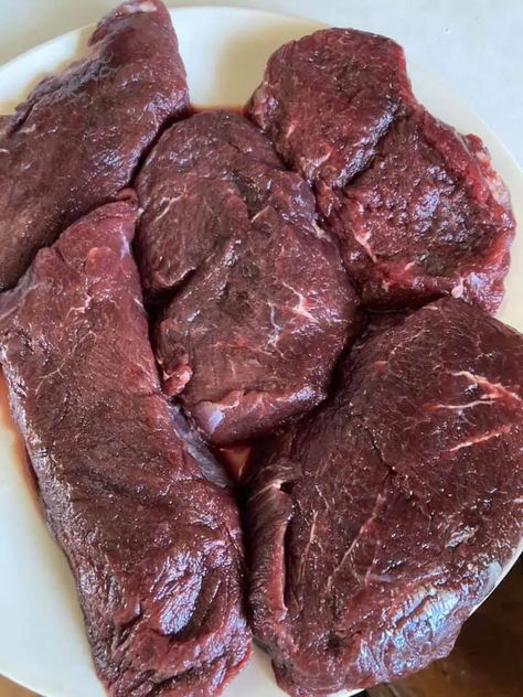 Elk Round Steak Recipes Crock Pot, Elk Ground Beef Recipes, Elk Ribeye Recipe, Marinade For Elk Steak, How To Cook Elk Meat, Elk Sirloin Steak Recipes, How To Cook Elk Steak, Elk Loin Recipes, Elk Steak Marinade