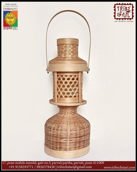 Bamboo lantern Bamboo Furniture Design, Bamboo Diy, Bamboo Lantern, Aluminum Crafts, Jute Crafts, Bamboo Crafts, Bamboo Furniture, Indian Art Paintings, Brass Decor