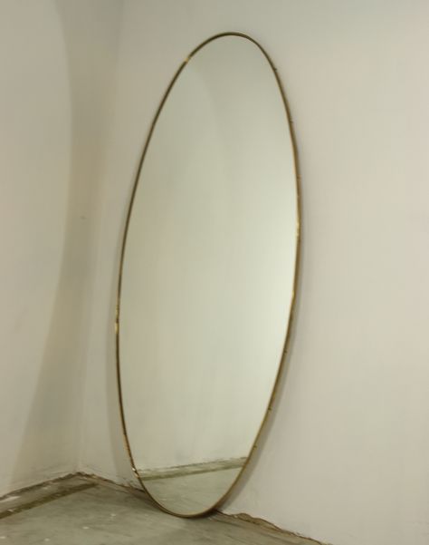 For sale: Oval Mirror, Italy 1950s | #vntg #vintage Long Oval Mirror, Tlou Art, Mirror Aesthetic, Grass Background, Body Mirror, Oval Mirror, Art Project, Vintage Design, Mirror Table