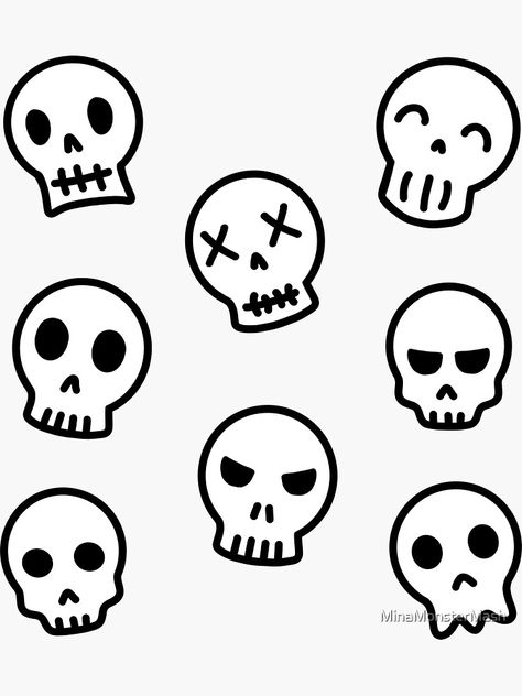 Cute Skull Doodle, Tiny Skull Drawing, Skull Clipart Simple, Skull Doodle Simple, Skull Drawing Cute, Simple Skull Outline, Easy Skull Drawing Simple, Halloween Skull Drawing, Calaveras Aesthetic