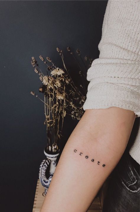 ᴘɪɴᴛᴇʀᴇsᴛ ⋆ ᴊᴏᴜɪʀxʙɪᴛᴄʜ Create Tattoo, Writer Tattoo, Typography Tattoo, Writing Tattoos, Constellation Tattoos, Modern Tattoos, Simplistic Tattoos, Small Tattoo, Popular Tattoos