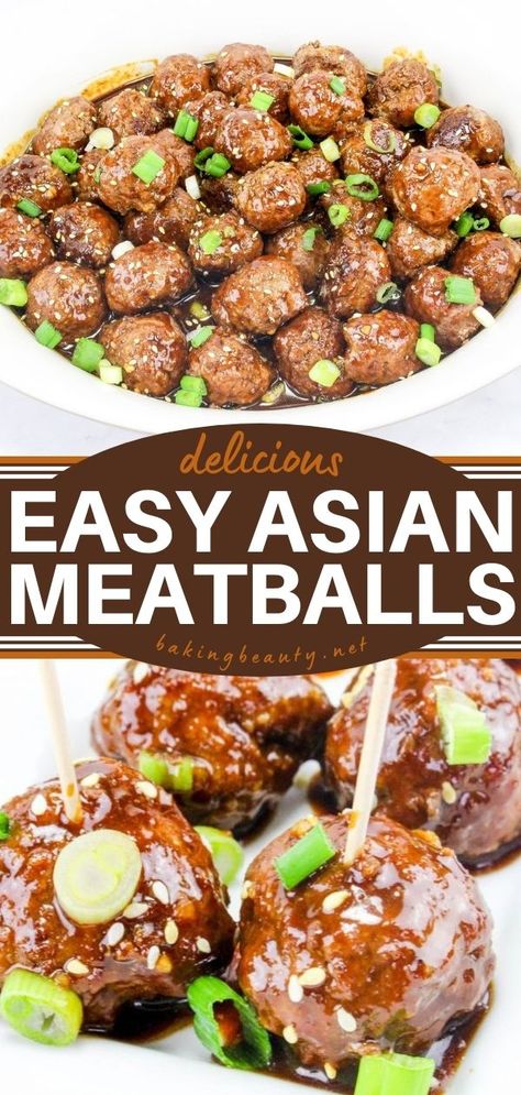 Asian Meatballs, 4th of july party ideas, easy appetizers, party food Chinese Appetizers, Asian Meatballs, Asian Appetizers, Appetizer Meatballs, Meatball Recipes Easy, Easy Asian, Meatball Recipe, Party Appetizers Easy, Fourth Of July Food