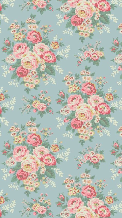 Pink And Blue Wallpaper, Wallpaper Iphone Vintage, Vintage Wallpaper Patterns, Blue Flower Wallpaper, New Wallpaper Iphone, Pink Wallpaper Backgrounds, Vintage Flowers Wallpaper, Trendy Wallpaper, Wallpaper Vintage