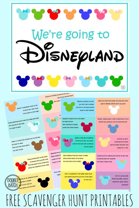 Adorable Disney-inspired scavenger hunt. Surprise Disney Trip Reveal, Disney Vacation Surprise, Disney Trip Reveal, Disney Camp, Scavenger Hunt Riddles, Disney Projects, Disney Trip Surprise, Disney Reveal, Fun Trips