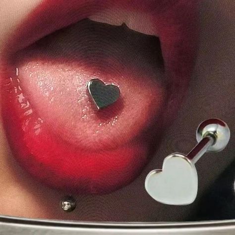 Cute Facial Piercings, Piercing Bouche, Tongue Piercing Jewelry, Tongue Ring, Face Piercings, Cool Piercings, Labret Piercing, Facial Piercings, Cute Piercings