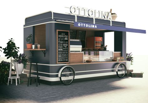 food truck design for ottolina cafe shop, it looks yami yami, can't waitting Container Coffee Shop, Coffee Food Truck, Gerobak Dorong, Mobile Cafe, Food Vans, Mobile Coffee Shop, Mobile Food Cart, Trendy Food, Food Truck Business