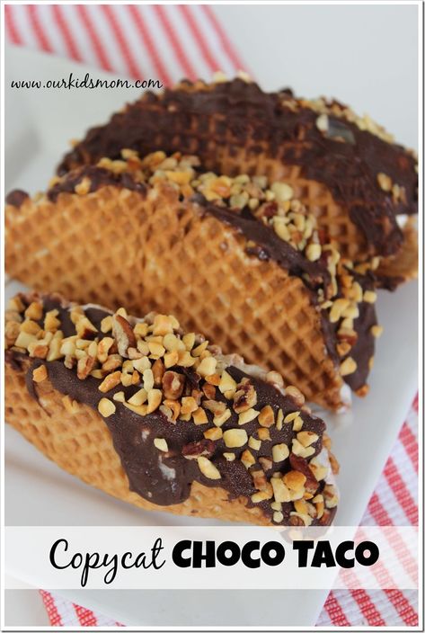 Frozen Desserts, Essen, Chocolate Taco, Choco Taco, Ice Cream Taco, Taco Recipe, Pinterest Page, Ice Cream Treats, Taco Recipes