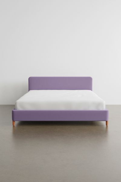 Lilac Headboard, Platform Bed Decor, Purple Bed Frame, Amazing Bedrooms, Unique Bed Frames, Purple Bed, Violet Room, Velvet Platform Bed, Bedroom 2024