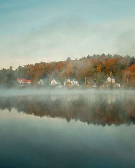 Morning fog and autumn color on Saranac Lake in the Adirondack Mountains, New York Saranac Lake Ny, Saranac Lake, Morning Fog, Adirondack Mountains, Lake Living, Hotel Motel, White Car, Posters Framed, City Car