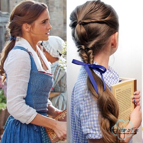 Disney Hairstyles, Inspired Hairstyles, Emma Watson Belle, Belle Hairstyle, Hairstyles Tutorial, Disney Hair, Hairstyle Tutorials, Princess Hairstyles, Easy Hair