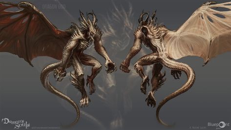 ArtStation - Demon's Souls - Dragon God, Kez Laczin Demon's Souls, Dragon God, Souls Art, Technical Artist, Demon Souls, Httyd Dragons, Soul Art, Creature Concept Art, Fantasy Dragon