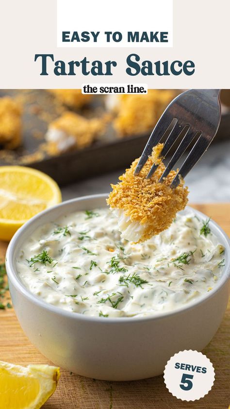 Home Made Tartar Sauce, Recipe For Tartar Sauce, Make Tartar Sauce, The Scran Line, Scran Line, Tartare Sauce, Oven Baked Fish, Fish Finger, Tartar Sauce