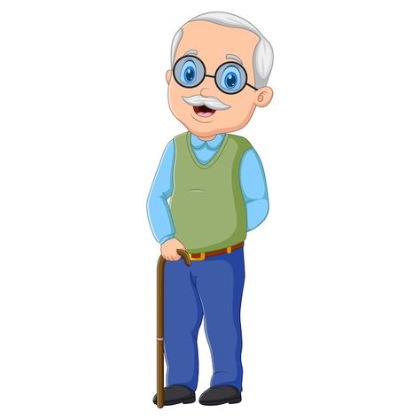 Vector cartoon illustration the old man ... | Premium Vector #Freepik #vector #grandpa #grandfather #older-man #old-character Father Cartoon, Happy Birthday Grandpa, Free Cartoon Characters, Premium Vector Cartoon, Man Vector, Man Illustration, Fancy Art, Class Room, Free Cartoons