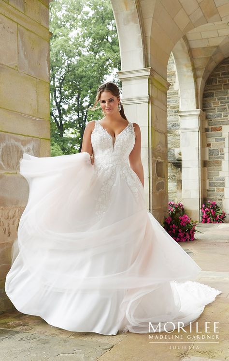 A Line Ball Gown Wedding Dress, Morilee Wedding Dresses, Plus Wedding Dresses, Wedding Dresses A Line, Plus Size Bride, Curvy Bride, A Wedding Dress, Wedding Dresses Plus Size, Wedding Dress Sleeves