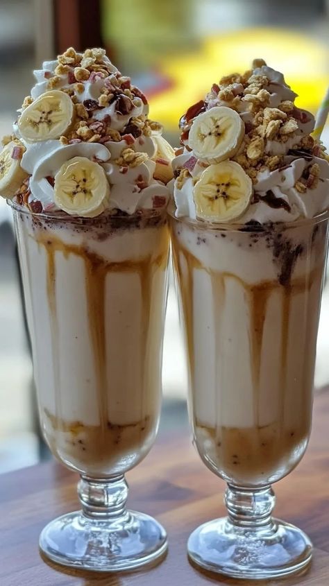 Ultimate Banana Split Milkshakes Recipe Guide Check more at https://fridastaqueria.shop/ultimate-banana-split-milkshakes-recipe-guide/ Banana Milkshake, Fast Recipes, Milkshake Recipes, Fast Easy Meals, Banana Split, Milkshakes, Different Recipes, Food Guide, Split