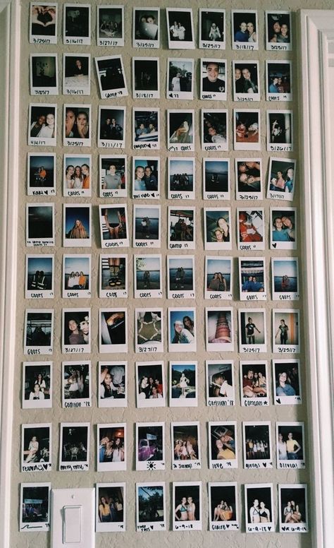 Elegant Dorm Room, Polaroid Wall, Dorm Room Inspiration, Room Deco, Polaroid Pictures, Room Goals, Aesthetic Rooms, Diy Home Decor Bedroom, Teen Room