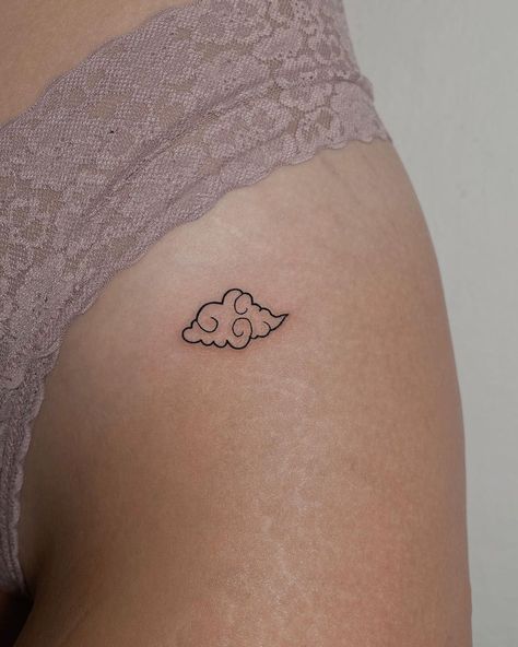 Purple Cloud Tattoo, Minimal Cloud Tattoo, Cloud Tattoo Behind Ear, Dainty Cloud Tattoo, Cloud Tattoo Back, Cloud Finger Tattoo, Anime Cloud Tattoo, Blue Cloud Tattoo, Cloudy Tattoos