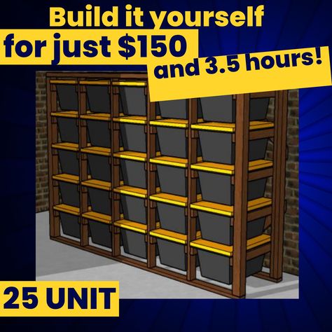 DIY DIGITAL PLANS WITH INSTRUCTIONS, PHOTOS, DRAWINGS, AND ILLUSTRATIONS FOR A 27-GALLON STORAGE BIN RACK FROM HOME DEPOT OR COSTCO Instructions are in the imperial measurement system (inches) These instructions have been tested and proven in practice, as I regularly build and sell these racks in my region. Please note: this listing is for a digital download, and no physical item will be shipped. Overall Dimensions: Home Depot bins: 110.25" wide, 30.5" deep, and 87.5" tall Costco bins: 114" wide, 31.5" deep, and 88" tall This is a convenient and practical storage rack for any space, whether it's a garage, warehouse, store, or living room. The step-by-step instructions include drawings, illustrations, and photos. The first part covers the process for Home Depot bins, while the second part d Costco Bin Storage Rack, 27 Gallon Tote Storage Shelf Diy, Storage Bin Rack Diy, Tote Storage Shelves Diy, Storage Shelf Ideas, 27 Gallon Tote Storage, Storage Bin Rack, Garage Organization Shelves, Bin Rack