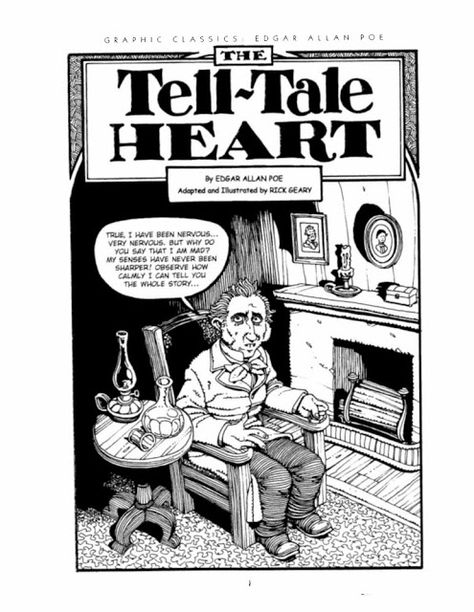 Edgar Allen Poe's 'Tell-Tale Heart' - Graphic Classics by Rick Geary Tell Tale Heart, 9th Grade English, 6th Grade Writing, Task Cards Free, The Tell Tale Heart, Literature Lessons, Halloween Reading, Literature Teacher, Teaching High School English